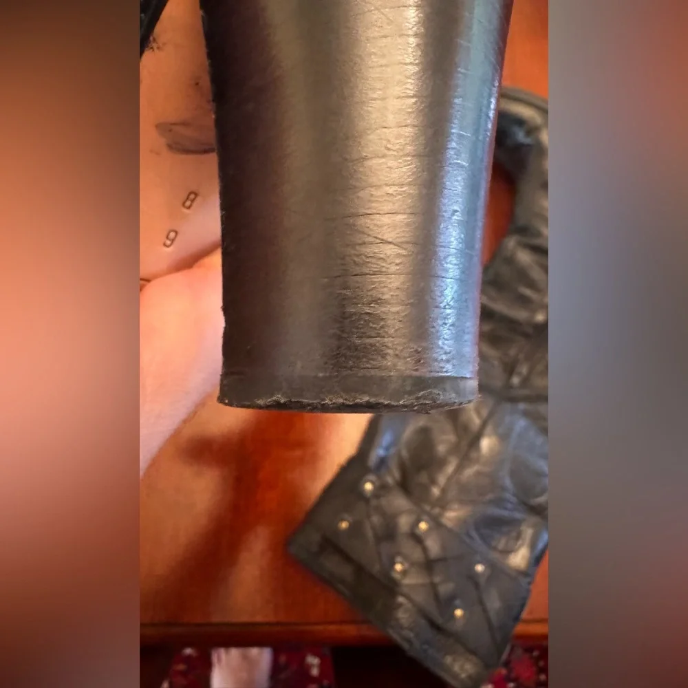 COACH Meadow Q220 Italy Signature Embossed Tall Black Leather Boots - Picture 12 of 13